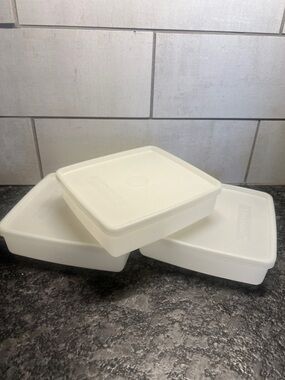 Vintage Square A Way Sandwich  keepers Plastic Food Storage Containers with lids